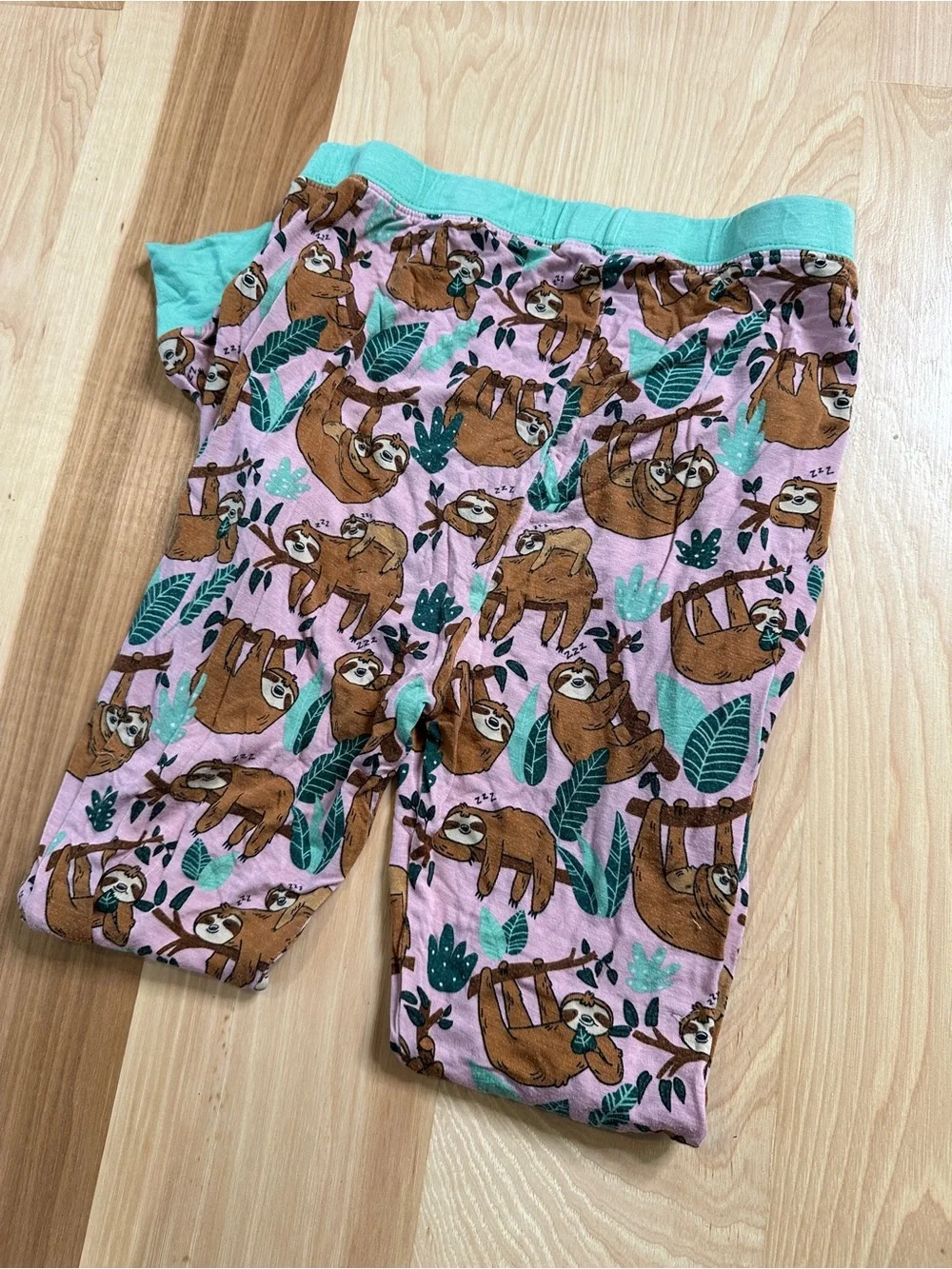 Little Sleepies Pink Sloth Pajama Pants size 9/10